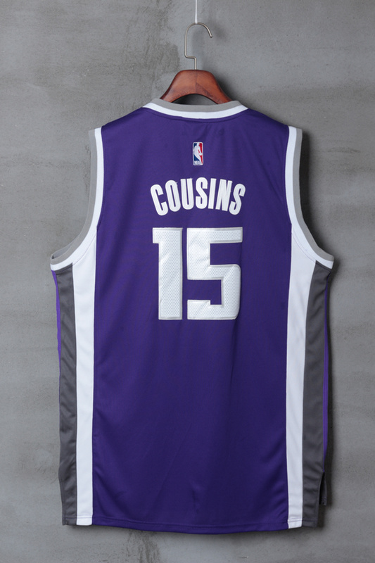 NBA Sacramento Kings #15 DeMarcus Cousins purple 2017 Jerseys